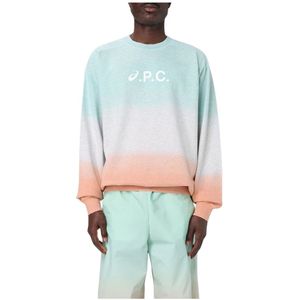 A.p.c., Sweatshirts & Hoodies, Heren, Veelkleurig, L, Stijlvolle Multicolor Gebreide Trui