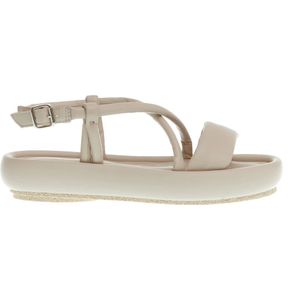 Patrizia Bonfanti, Schoenen, Dames, Beige, 36 EU, Leer, Beige Sandaal Sleehak Laag
