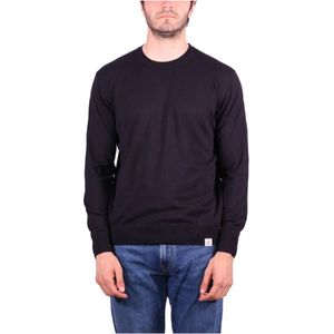 Peuterey, Truien, Heren, Blauw, M, Katoen, Blauwe Crew Neck Katoenen Trui