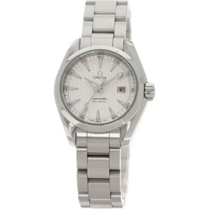 Omega Vintage, Pre-owned, Dames, Grijs, ONE Size, Pre-owned Stainless Steel watches