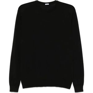 Malo, Truien, Heren, Zwart, 5Xl, Wol, Zwarte Fijngebreide Wollen Trui