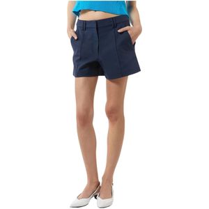 Silvian Heach, Korte broeken, Dames, Blauw, M, Leer, Casual shorts met kleermakerssnit