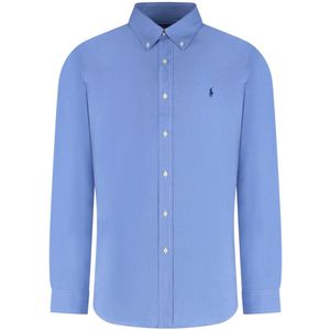 Polo Ralph Lauren, Overhemden, Heren, Blauw, L, Katoen, Katoenen Stretch Shirt met Ronde Zoom