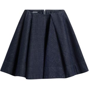 Jacquemus, Rokken, Dames, Blauw, W27, Denim, Denim Rok Donkerblauw Salon