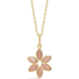 Frk. Lisberg, Accessoires, Dames, Geel, M, Maansteen Hanger Ketting Fleur Stijl