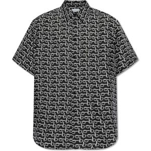 Burberry, Overhemden, Heren, Zwart, L, Zijden overhemd