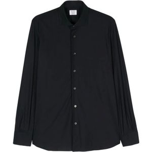Mazzarelli, Overhemden, Heren, Zwart, M, Casual Shirts
