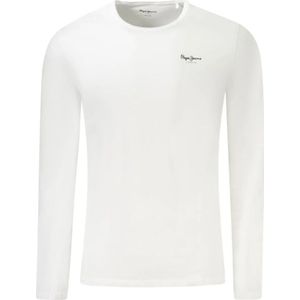 Pepe Jeans, Tops, Heren, Wit, XL, Katoen, Wit Katoenen Heren T-Shirt