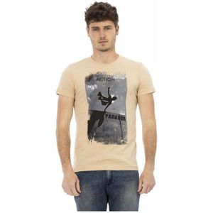 Trussardi, Tops, Heren, Beige, M, Action Korte Mouw Ronde Hals T-shirt