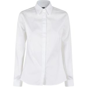Fay, Blouses & Shirts, Dames, Wit, XL, Katoen, Slim Shirt