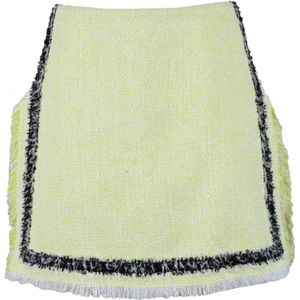 Msgm, Rokken, Dames, Geel, S, Katoen, Metallic Blend Stijlvolle Gonna Rok
