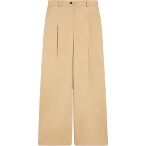 Max Mara Weekend, Broeken, Dames, Beige, L, Beige Nebbie Broek