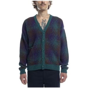 Pop Trading Company, Truien, Heren, Veelkleurig, XL, Wol, Multicolor Gebreide Vest Elegant Patroon