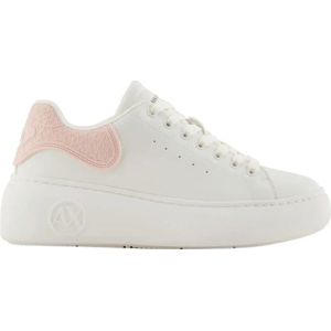 Armani Exchange, Schoenen, Dames, Wit, 37 EU, Leer, Witte leren damessneakers