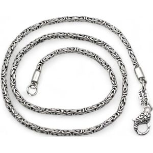 Jalan Jalan, Accessoires, Dames, Grijs, ONE Size, 925 Zilveren Vierkante Ketting Halsketting