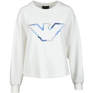 Emporio Armani, Sweatshirts & Hoodies, Dames, Wit, S, Katoen, Sweatshirt