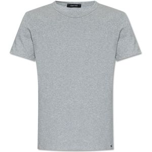 Tom Ford, Tops, Heren, Grijs, XS, Katoen, T-shirt met ronde hals