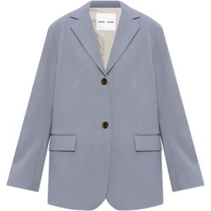 Samsøe Samsøe, Jassen, Dames, Blauw, L, Wol, Saluzy Blazer