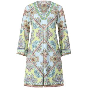 Hale Bob, Kleedjes, Dames, Veelkleurig, M, Paisley Midi Jurk met Kralen V-Hals