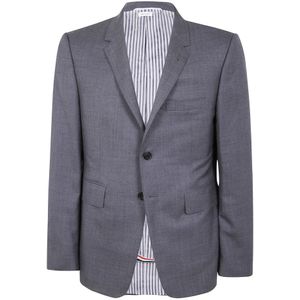 Thom Browne, Jassen, Heren, Grijs, M, Klassieke sportjas in Super 120s Twill
