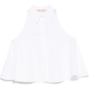Marni, Blouses & Shirts, Dames, Wit, XS, Katoen, Casual overhemd