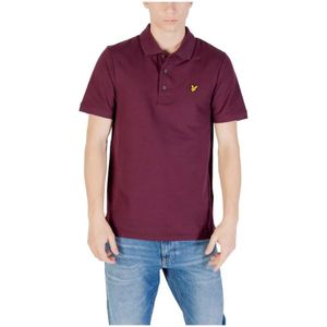 Lyle & Scott, Tops, Heren, Paars, XL, Katoen, Elegante katoenen poloshirt met korte mouwen