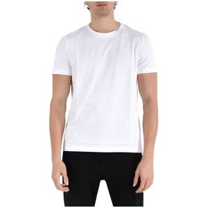 Dondup, Tops, Heren, Wit, M, Katoen, Jersey T-shirt met slim fit