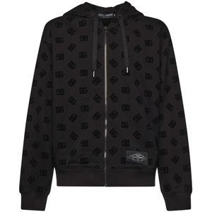 Dolce & Gabbana, Sweatshirts & Hoodies, Heren, Zwart, L, Katoen, Zwarte Katoenen Jersey Oversized Sweater
