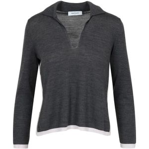Gran Sasso, Truien, Dames, Grijs, M, Kasjmier, Kasjmier Polo Trui Grijs