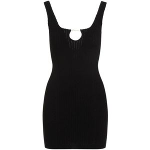 Jacquemus, Kleedjes, Dames, Zwart, S, Polyester, La Mini Robe Sierra