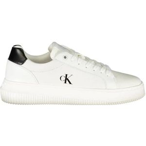 Calvin Klein, Schoenen, Dames, Wit, 37 EU, Zwart & Witte Veterschoenen