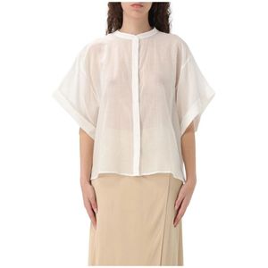 Dondup, Blouses & Shirts, Dames, Wit, M, Witte Button-Up Shirt, Veelzijdig en Stijlvol