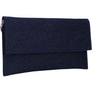 Notre-v, Tassen, Dames, Blauw, ONE Size, Leer, Blauwe Elegante Clutch