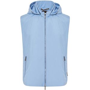 Moorer, Jassen, Heren, Blauw, L, Polyester, Afneembare gewatteerde bodywarmer met ritssluiting