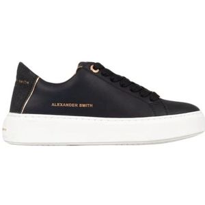 Alexander Smith, Schoenen, Dames, Zwart, 37 EU, Londen Vrouw Zwart Goud Sneakers