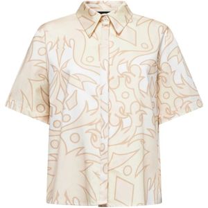 Silvian Heach, Blouses & Shirts, Dames, Beige, XS, Katoen, Overhemd met geometrische print
