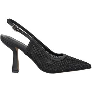 Alma EN Pena, Schoenen, Dames, Zwart, 40 EU, Leer, Sprankelende Mesh Hakken Schoen