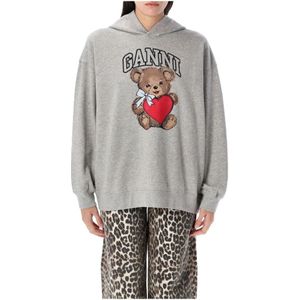 Ganni, Sweatshirts & Hoodies, Dames, Grijs, L, Katoen, Beerprint Gebreide Paloma Malange