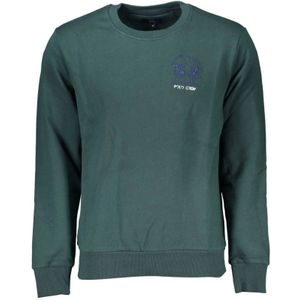 La Martina, Sweatshirts & Hoodies, Heren, Groen, M, Katoen, Smaragdgroene Katoenen Trui - Regular Fit