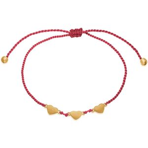 Frk. Lisberg, Accessoires, Dames, Geel, ONE Size, Gepersonaliseerde Hart Armband Rood