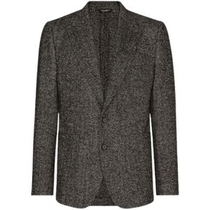 Dolce & Gabbana, Jassen, Heren, Grijs, L, Wol, Grijze Portofino Jas
