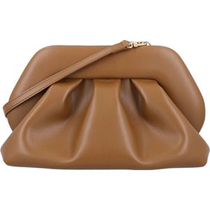 THEMOIRè, Tassen, Dames, Bruin, ONE Size, Karamel Vegan Stof Clutch Handtas