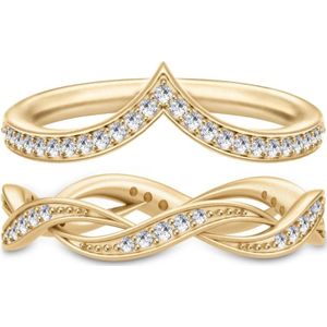 Julie Sandlau, Accessoires, Dames, Geel, 60 MM, Ocean Look Clear Ring Set