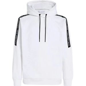 Calvin Klein, Sweatshirts & Hoodies, Heren, Wit, XS, Logo Tape Hoodie White