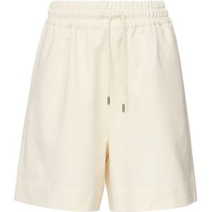 Moncler, Korte broeken, Dames, Beige, XS, Katoen, Beige Katoenen Trekkoord Shorts Gebroken wit