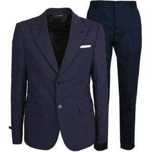 Daniele Alessandrini, Pakken, Heren, Blauw, M, Wol, Elegant Wollen Pak Set