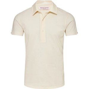 Orlebar Brown, Tops, Heren, Beige, S, Tweed, Op Maat Gemaakt Poloshirt Wit Zand