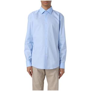 Hugo Boss, Overhemden, Heren, Blauw, XL, Katoen, Stijlvol Katoenen Overhemd