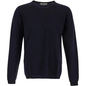 Goes Botanical, Sweatshirts & Hoodies, Heren, Blauw, L, Wol, Botanische Crewneck Gebreide Wollen Trui
