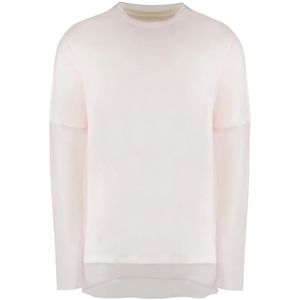 Jil Sander, Sweatshirts & Hoodies, Heren, Wit, S, Katoen, Gelaagde katoenen T-shirt